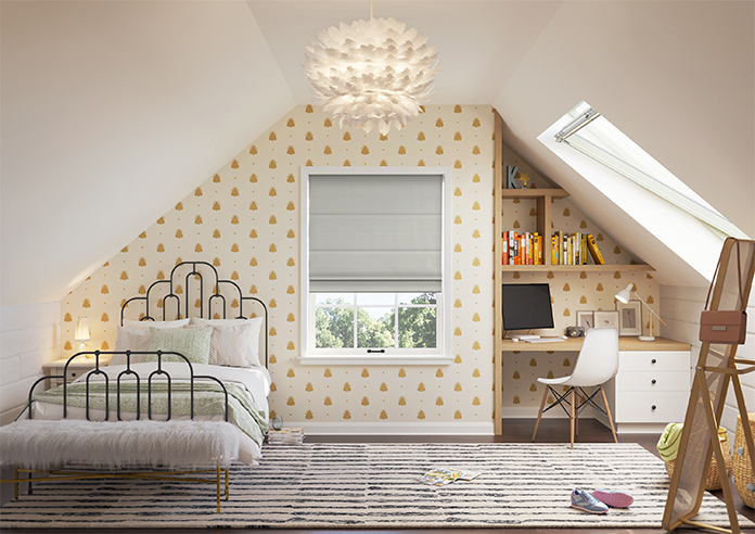 Menton, Mouse Grey - Motorised Roman Blind - Image 8